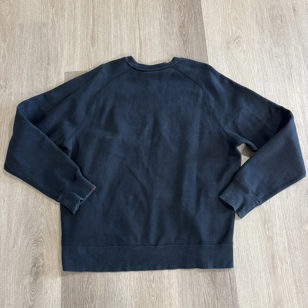 Vintage‎ Y2K Nike Black Big Swoosh Pullover Fleece Sweatshirt Size XXL - Picture 4 of 7
